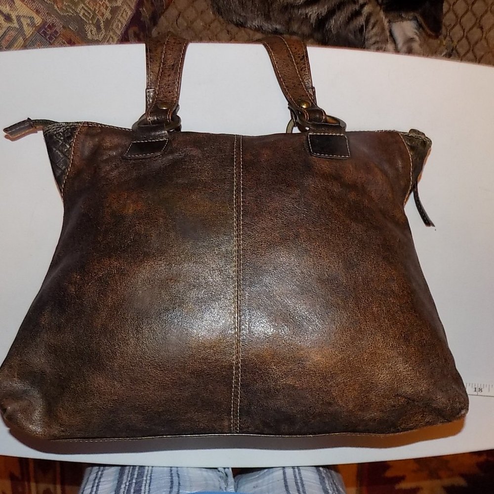 Marco Buggiani Croc embossed large leather bag - Picture 7 of 16